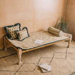 Graham and Green Asta Hand-Block Printed Day Bed Mattress - thumbnail 1