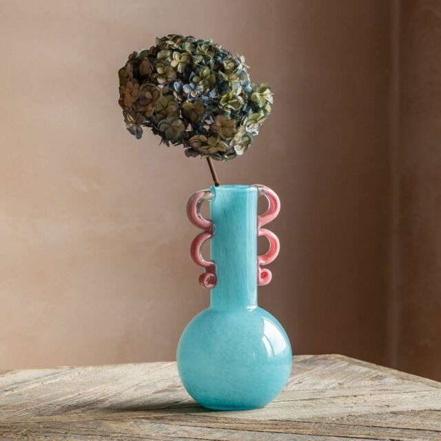 Graham and Green Fiesta Turquoise and Pink Vase - image 1