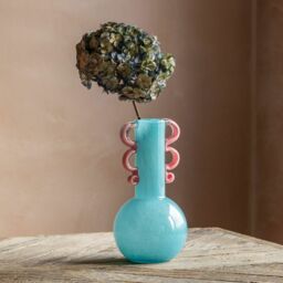 Graham and Green Fiesta Turquoise and Pink Vase - thumbnail 1