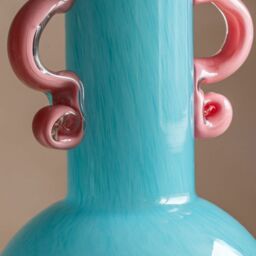Graham and Green Fiesta Turquoise and Pink Vase - thumbnail 3
