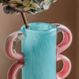 Graham and Green Fiesta Turquoise and Pink Vase - thumbnail 2
