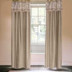 Graham and Green Lucia Sand Velvet Curtain - 135 x 270cm
