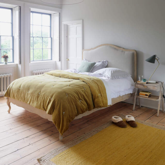 Graham and Green Alora Natural Linen Super King Size Bed - image 1