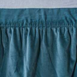 Graham and Green Single Smoke Blue Velvet Frill Edged Valances - thumbnail 4