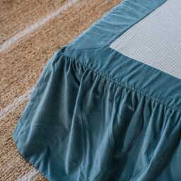 Graham and Green Single Smoke Blue Velvet Frill Edged Valances - thumbnail 3
