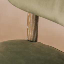 Graham and Green Rigby Moss Green Velvet Kitchen Stool with Natural Legs - thumbnail 3