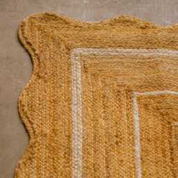 Graham and Green Scalloped Natural & White Jute Rug - 180 x 120cm - thumbnail 4