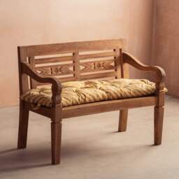 Graham and Green Yellow Candy Stripe Bench Seat Pad