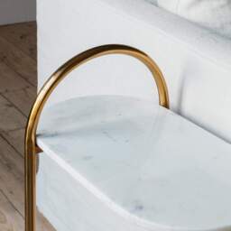 Graham and Green Axton White Marble Side Table - thumbnail 4