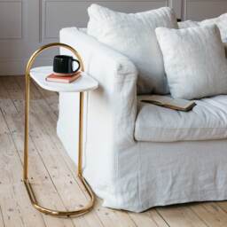 Graham and Green Axton White Marble Side Table