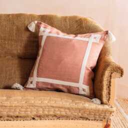 Graham and Green Giorgi Olive Linen Square Cushion - thumbnail 3