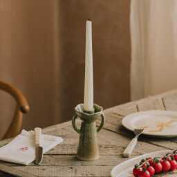 Graham and Green Green Handled Stoneware Candle Holder - thumbnail 3