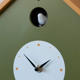 Graham and Green Green and Ochre Cuckoo House Wall Clock - thumbnail 2