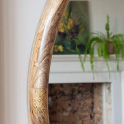 Graham and Green Walter Natural Wood Large Round Mirror - thumbnail 2