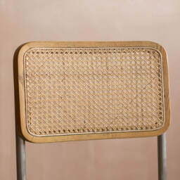 Graham and Green Bilbury Moss Green Velvet and Rattan Desk Chair - thumbnail 4