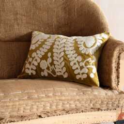 Graham and Green Lucia Pale Sage Velvet Rectangular Cushion - thumbnail 3