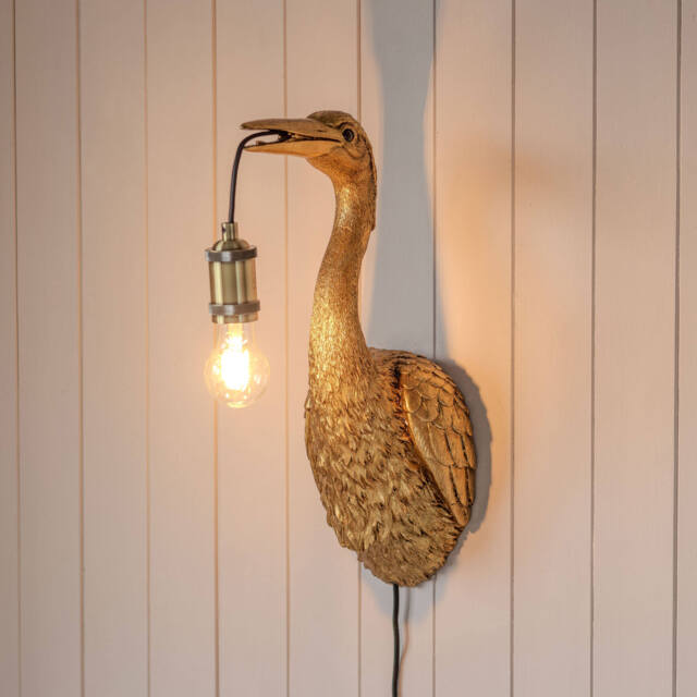 Graham and Green Cleo Crane Bronze Wall Light - image 1