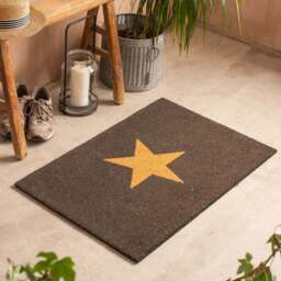 Graham and Green Large Charcoal Star Doormat - thumbnail 1