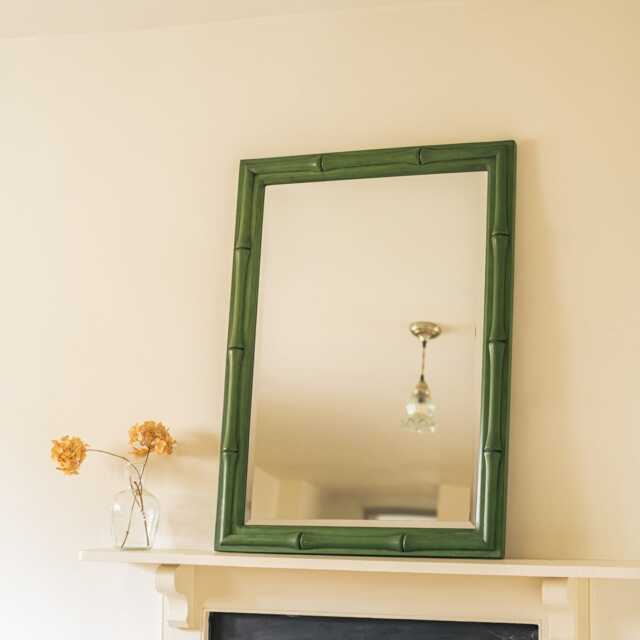 Graham and Green Green Bamboo Small Rectangular Wall Mirror - image 1