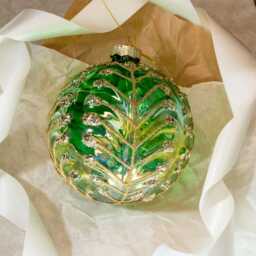 Graham and Green Green & Gold Leaf Christmas Tree Bauble