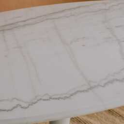 Graham and Green Oval White Marble Four Seater Dining Table - thumbnail 6