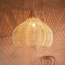 Graham and Green Whitewashed Rattan Ceiling Shade