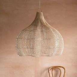Graham and Green Whitewashed Rattan Ceiling Shade - thumbnail 2