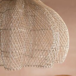 Graham and Green Whitewashed Rattan Ceiling Shade - thumbnail 3