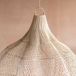 Graham and Green Whitewashed Rattan Ceiling Shade - thumbnail 4