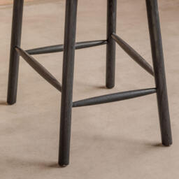 Graham and Green Rigby Moss Green Velvet Kitchen Stool with Black Legs - thumbnail 3
