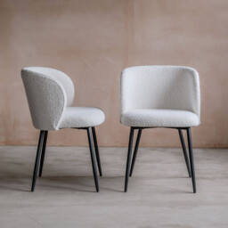 Graham and Green Set of Two Benji Boucle Dining Chairs - thumbnail 2