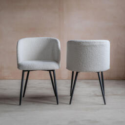 Graham and Green Set of Two Benji Boucle Dining Chairs - thumbnail 3