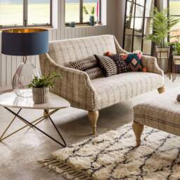 Graham and Green Renée Linen Stripe Two Seater Sofa - thumbnail 2