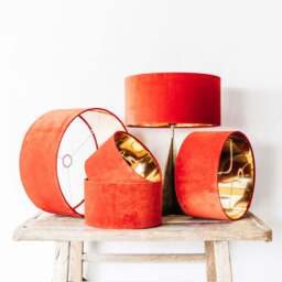 "Graham and Green Carnelian Velvet Lamp Shade 12""" - thumbnail 1