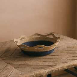 Graham and Green Set of Two Blue Frill Seagrass Baskets - thumbnail 4