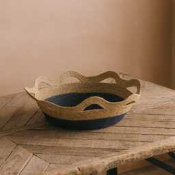 Graham and Green Set of Two Blue Frill Seagrass Baskets - thumbnail 3