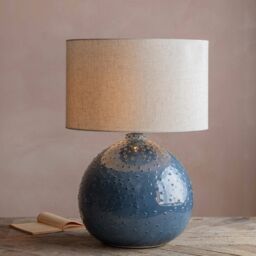 Graham and Green Blue Dot Ceramic Lamp with Shade - thumbnail 1