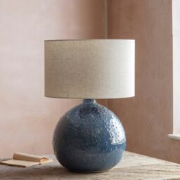 Graham and Green Blue Dot Ceramic Lamp with Shade - thumbnail 2