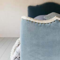 Graham and Green Evelyn Grey Velvet Super King Size Bed - thumbnail 3