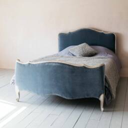 Graham and Green Evelyn Grey Velvet Super King Size Bed - thumbnail 2