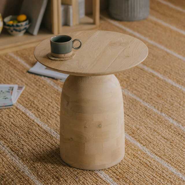 Graham and Green Evie Natural Wooden Side Table - image 1