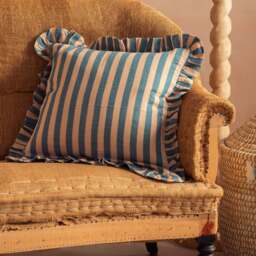 Graham and Green Candy Blue Stripe Square Cushion