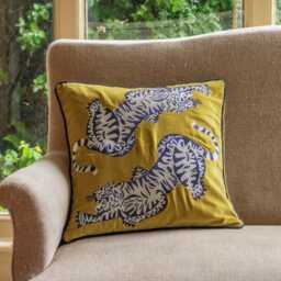 Graham and Green Black & White Tiger Square Cushion - Pink - thumbnail 3