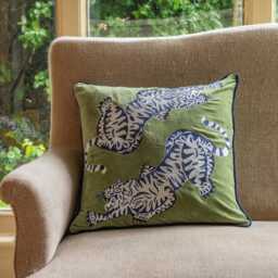 Graham and Green Black & White Tiger Square Cushion - Pink - thumbnail 4