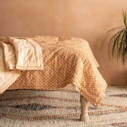 Graham and Green Eliza Floral Block Printed Bed Quilt - thumbnail 1
