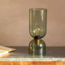 Graham and Green Clarence Glass Table Lamp Green - Small - thumbnail 2