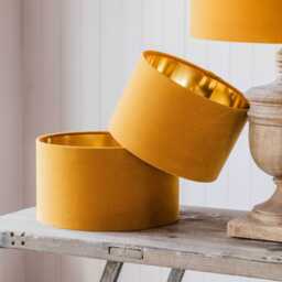 Graham and Green 10 inch Maize Velvet Lamp Shade - thumbnail 2