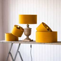 Graham and Green 10 inch Maize Velvet Lamp Shade - thumbnail 1