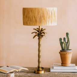 Graham and Green Antique Brass Palm Tree Table Lamp - thumbnail 1