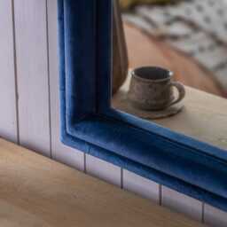 Graham and Green Cobalt Blue Velvet Arched Wall Mirror - thumbnail 3